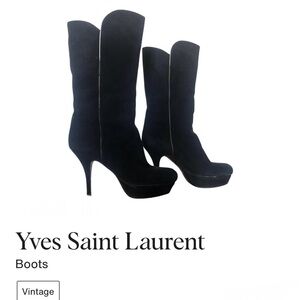 Yves Saint Laurent Tribute Black Heeled Boots
